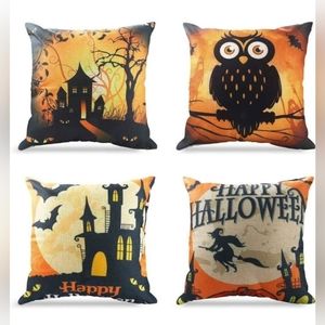 Halloween Decoration Set of 4 18" X 18" Pillowcases 🎃